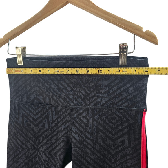 Vim Mia Peloton Womens Large Gray Red Leggings Geometric Athletic Skinny Pull On - Picture 4 of 8